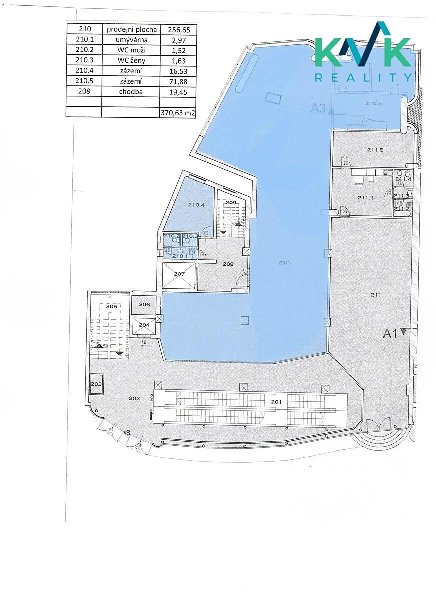 Pronájem obchodního prostoru 371 m²